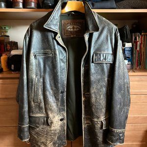 Colebrook Large Men's Mid Length Leather Jacket